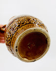 Midcentury hand made West German brown red motif pottery jug/vase