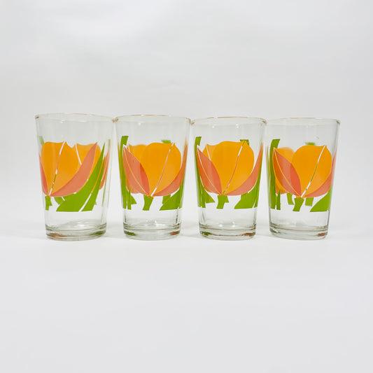 1970s tulip pattern laminated glasses