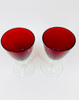 Midcentury Italian red sweet wine glasses