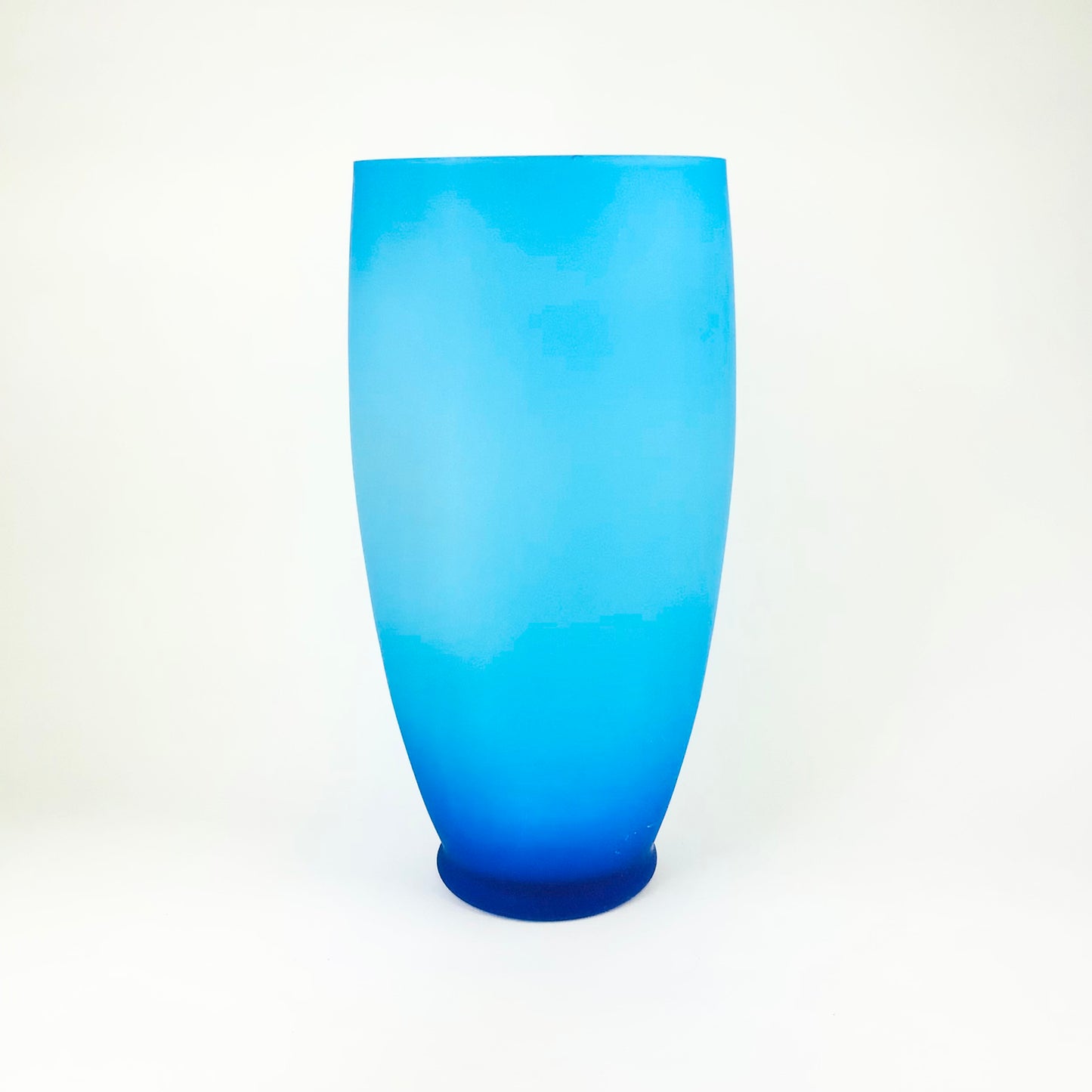 MCM cased satin turquoise glass vase