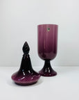 Extremely rare large Midcentury Italian cased amethyst glass canister in the genie bottle style