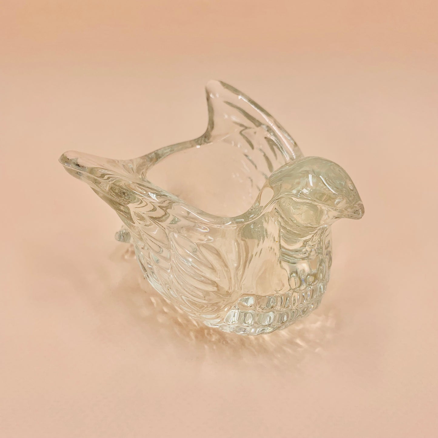 Vintage Avon bird shape glass candle holder