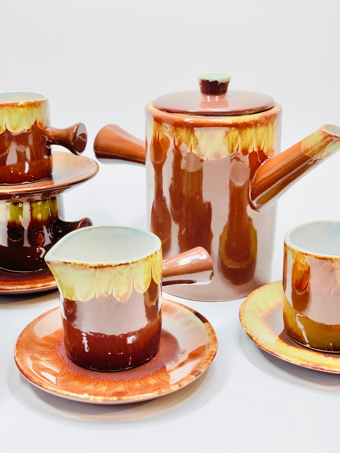 Hand made Midcentury modern glazed coffee set