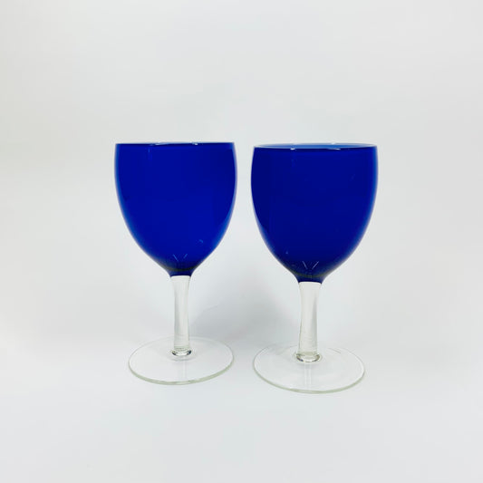 MCM cased cobalt blue wine/cocktail glasses