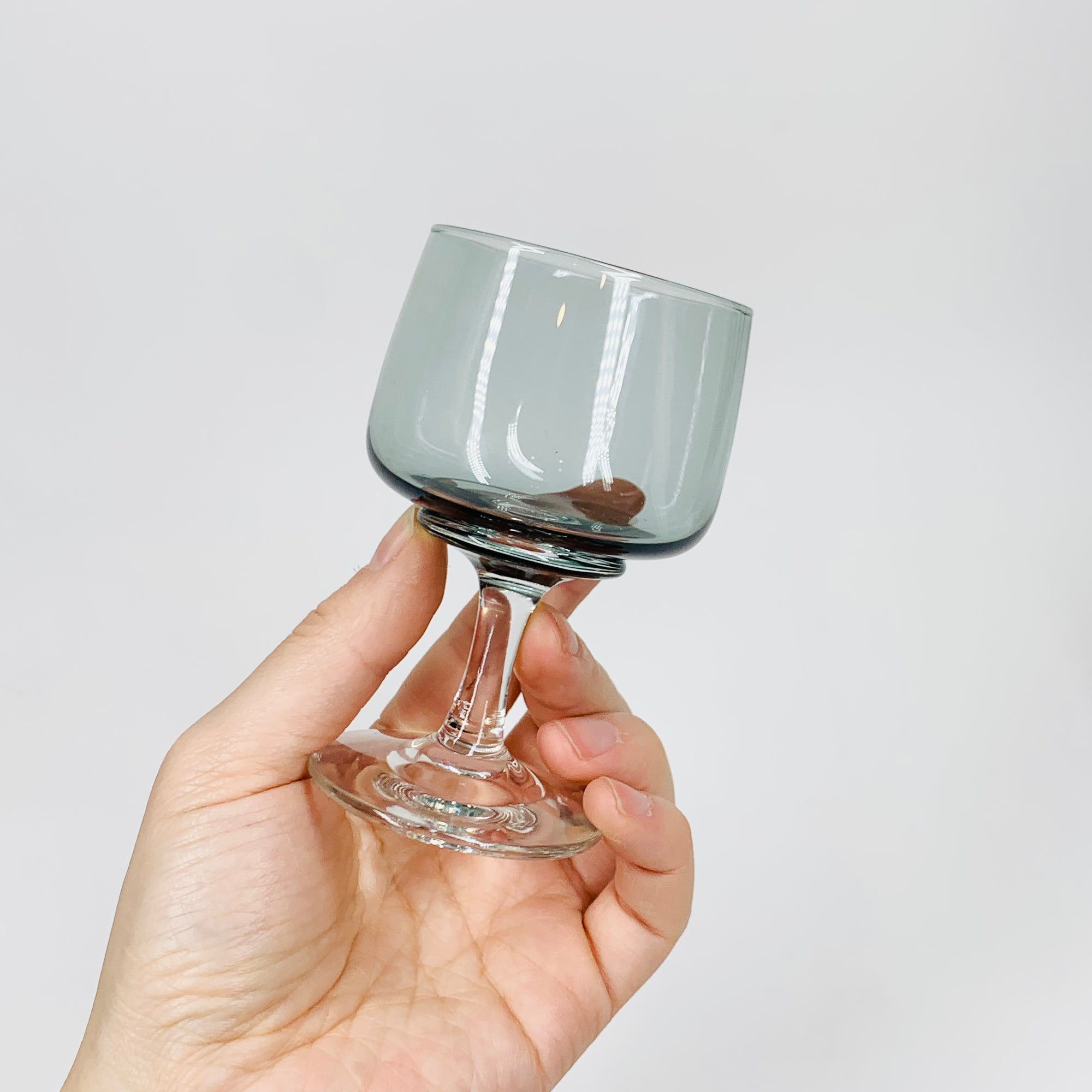 1950s POLISH GREY GLASSES WITH CLEAR STEMS