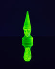 Art Deco reproduction of Lalique car mascot Victoire in uranium glass
