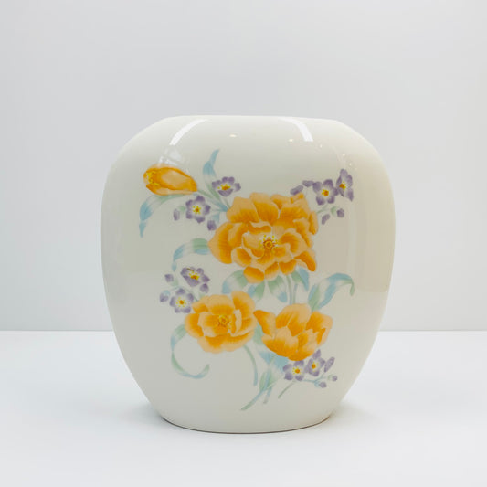 Vintage Japanese porcelain narrow posy vase