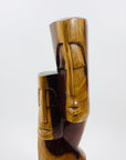 Midcentury Balinese hand carved lacquered abstract wood sculpture