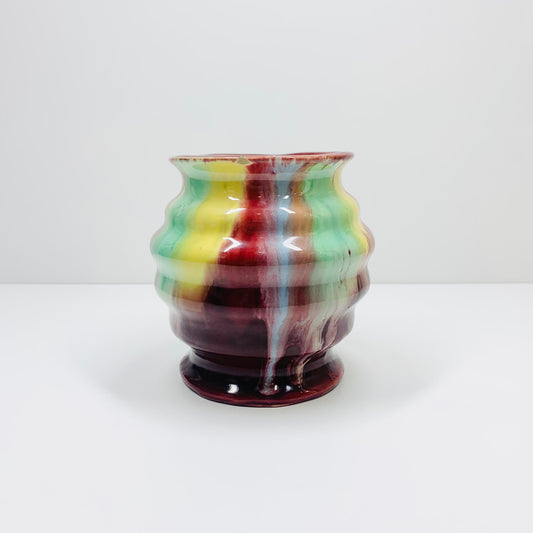 Vintage Australian flambé glazed pottery vase
