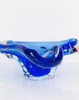 Space Age blue and rose Sklo Union glass ashtray
