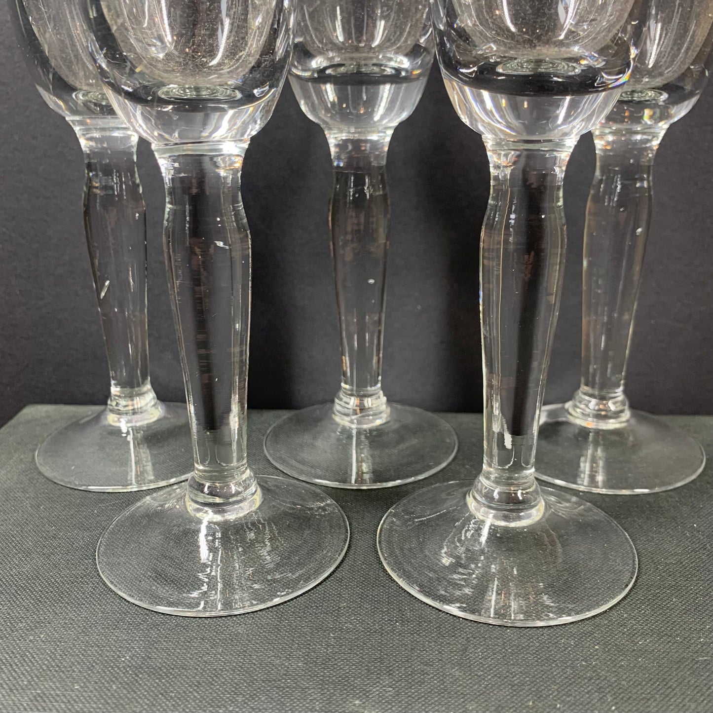 Antique molded glass champagne flutes