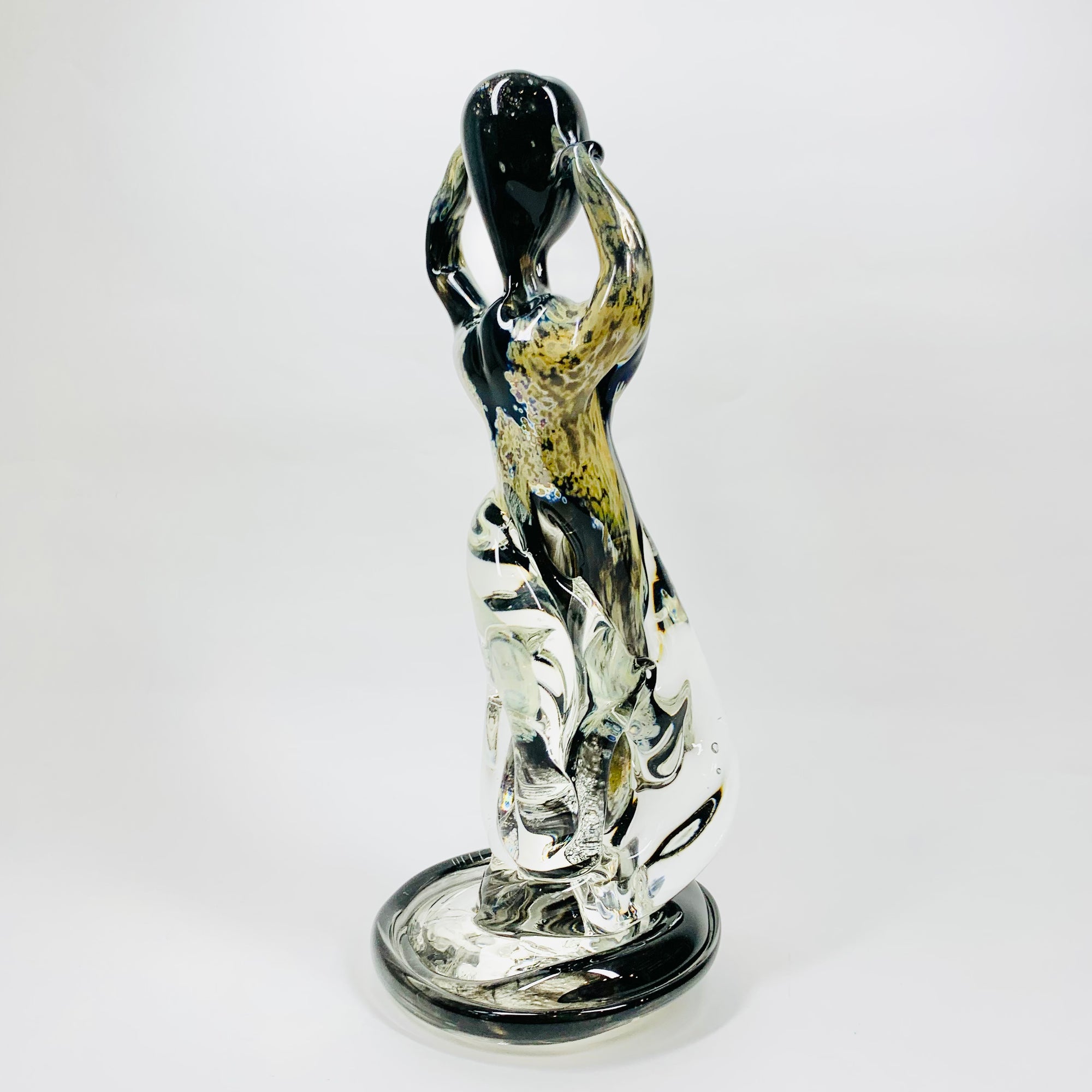 Vintage Murano abstract art glass sculpture of a dancer with aventurine