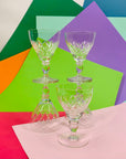 Vintage fine crystal footed liqueur glasses