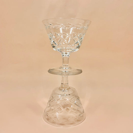 Antique English Webb cut crystal coupe/cocktail glasses