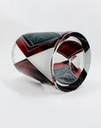 Extremely rare antique Art Deco part satin black and ruby enamel cylinder glass vase by Karl Palda