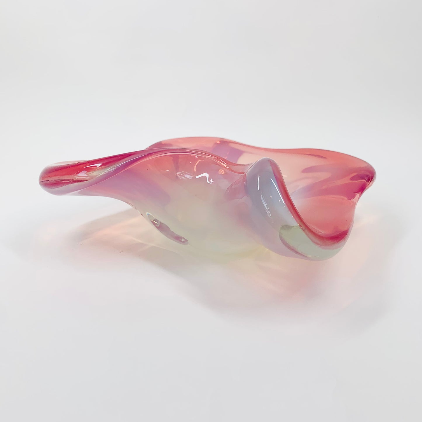 Extremely rare hand made Space Age pink opalescent bowl